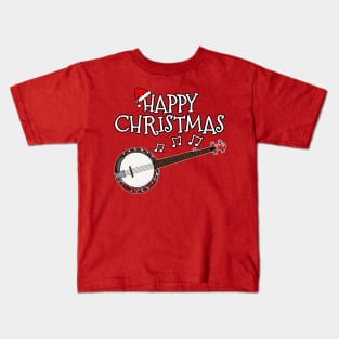 Christmas Banjo Banjoist Musician Xmas 2022 Kids T-Shirt